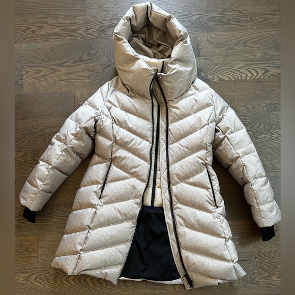 Soia & Kyo Sporty Down Jacket Coat Parka Size Large Brushed Fawn - Picture 3 of 16